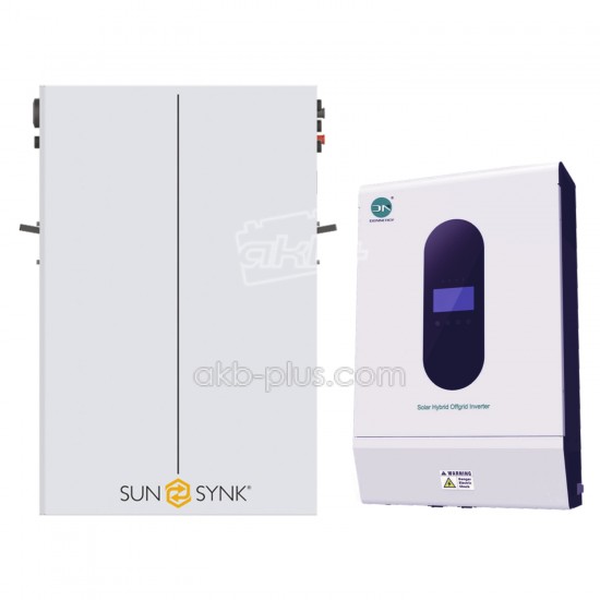 Комплект резервного питания Donnergy 5кВт/ SUNSYNK LiFePO4 51,2В 5,12кВт - купить